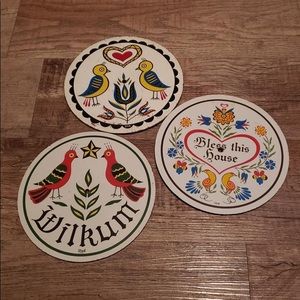 Set of 3 Vintage Jacob Zook Hex Signs